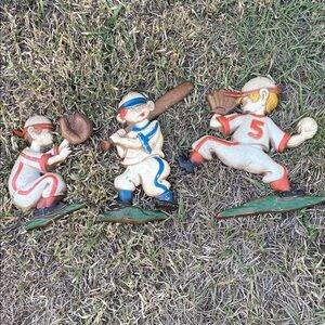 Vintage Baseball Player Figurines Set
